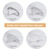 White Coasters,Geichan Coasters Set of 6, Ceramic Marble Coaster with