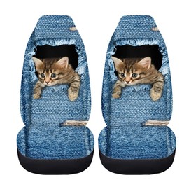 chaqlin Car Seat Cover Sets Retro Sunflower Front Seat Covers 2-Piece Car Seat Covers Fits Most Vehicles Cars, Saloons, Trucks, SUVs, Van Decor