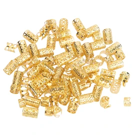 Anillos para el Cabello para Rastas, 120 Piezas de Aleación Cuentas para Rastas Puños de Metal Anillos para Trenzas para el Cabello Artesanía Cuentas para Barba Anillos para