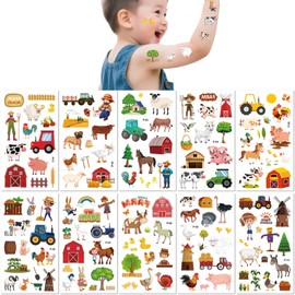 Cartoon Farm Animal Tattoo Stickers Waterproof Funny Temporary Stickers