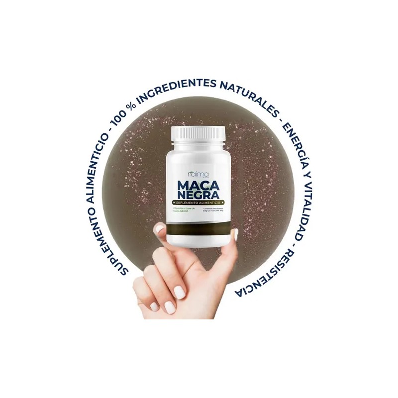 Maca Negra 500mg - Pack 2 Frascos 100 Cápsulas C/u