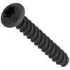 Steel Thread Rolling Screw for Plastic, Black Oxide Finish, Pan Head, Star Drive, #2-28 Thread Size, 1/4" Length (Pack of 100)