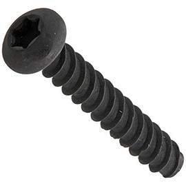 Steel Thread Rolling Screw for Plastic, Black Oxide Finish, Pan Head, Star Drive, #2-28 Thread Size, 1/4" Length (Pack of 100)