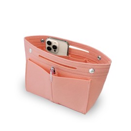 Annekor Bag-In Bag, Supervised by a Professional for Storage, [Delightful Bottom Plate and Pen Holder] Felt Inner Bag, Lightweight, Pouch, Back-In Bag, Men's, Women's, Encore (Light Pink)