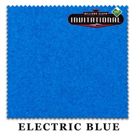7' Championship Invitational Teflon Billiard Pool Table Felt Cloth - Electric Blue - w/Spots - Pre-Cut Rails