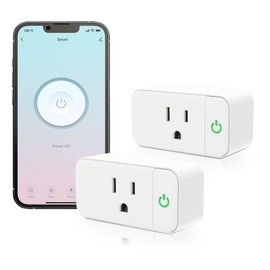 Mini Smart Plug, 15A WiFi Plugs Work with Alexa & Google Assistant, Smart Outlet with Timer & Group Controller, WiFi Outlet for Home, No Hub Required,2.4G WiFi Only, ETL&FCC Approvel, White, 2 Pack