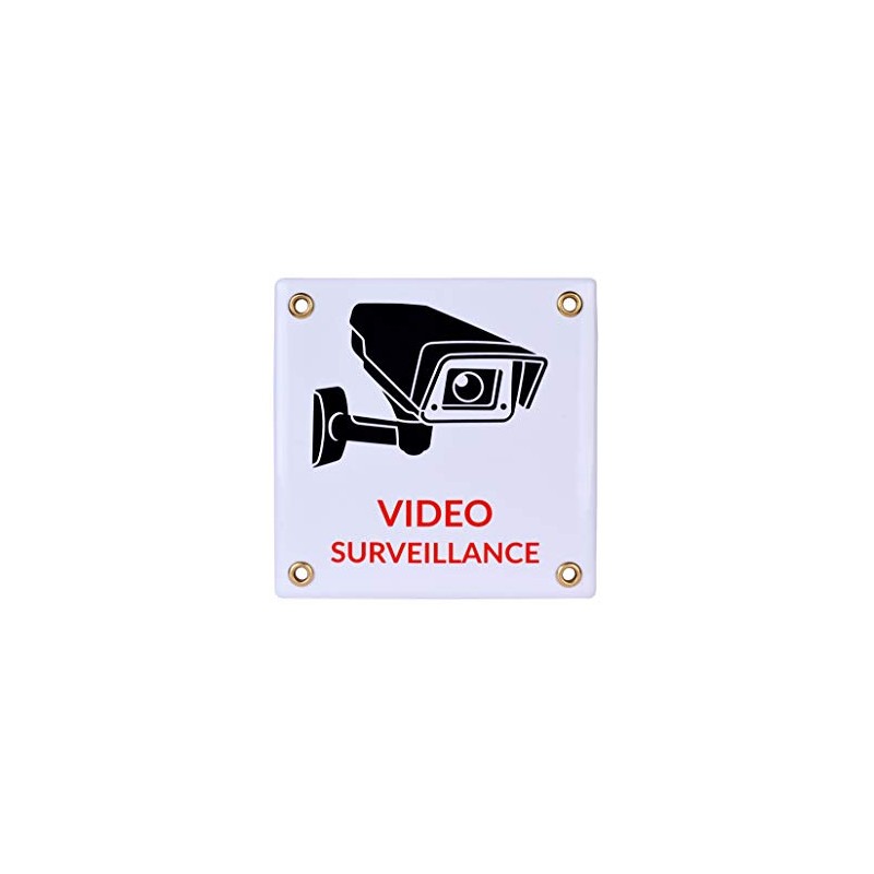 Video Surveillance Sign 12x12 cm | Enamel plaque | Home