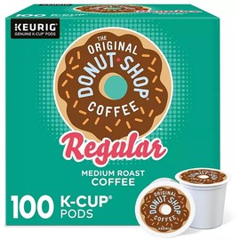 The Original Donut Shop Regular, Single-Serve Keurig K-Cup Pods, Medium Roast Coffee Pods, 100 Count (Box of 1)