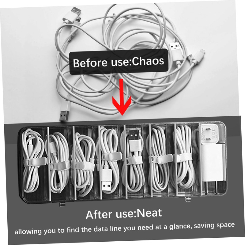 CAXUSD Electronics Cord Organizer Box with Lid Cable Storage for