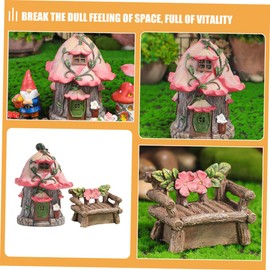 CAXUSD 1set Resin House Shaped Craft Ornament for Home Decor Delicate Garden Decoration Chair Adornment for Living Room Bedroom and Shop Accents