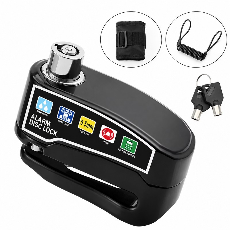 Alarm Disc Brake Lock for Motorcycles & Bicycles – Waterproof