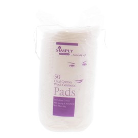 Simply Cotton Cosmetic Pads Oval, 50 Count
