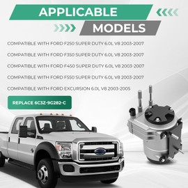 QBselecar Powerstroke 6.0L Diesel Fuel Pump Assembly Compatible with Ford F250 F350 F450 F550 Excursion V8 2003-2007 replace 6C3Z-9G282-C
