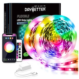 DAYBETTER LED Strip 30M(2X15M), 5050 RGB LED Streifen Bluetooth App-Steuerung LED Lichterkette Musik-Sync mit Fernbedienung für Schlafzimmer, Küche, Wohnzimmer und TV