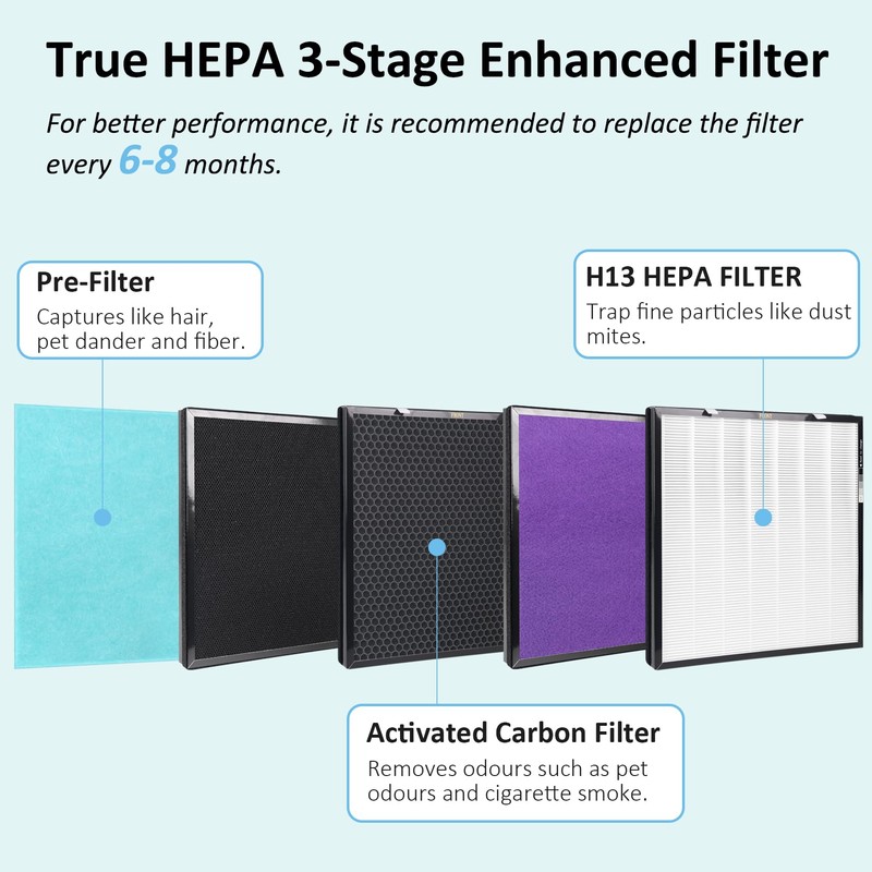 Hfunmo RFM80 True HEPA Replacement Filter for Oransi Max OVHM80,