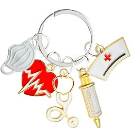 ownmysty Nurse Gifts for Women Keychain, Nurse Christmas Gifts Nurse Accessories for Work Nursing Nurses Week Gifts Nurse Appreciation Gifts Nursing Coworker Gift for New Nurses Bag, White