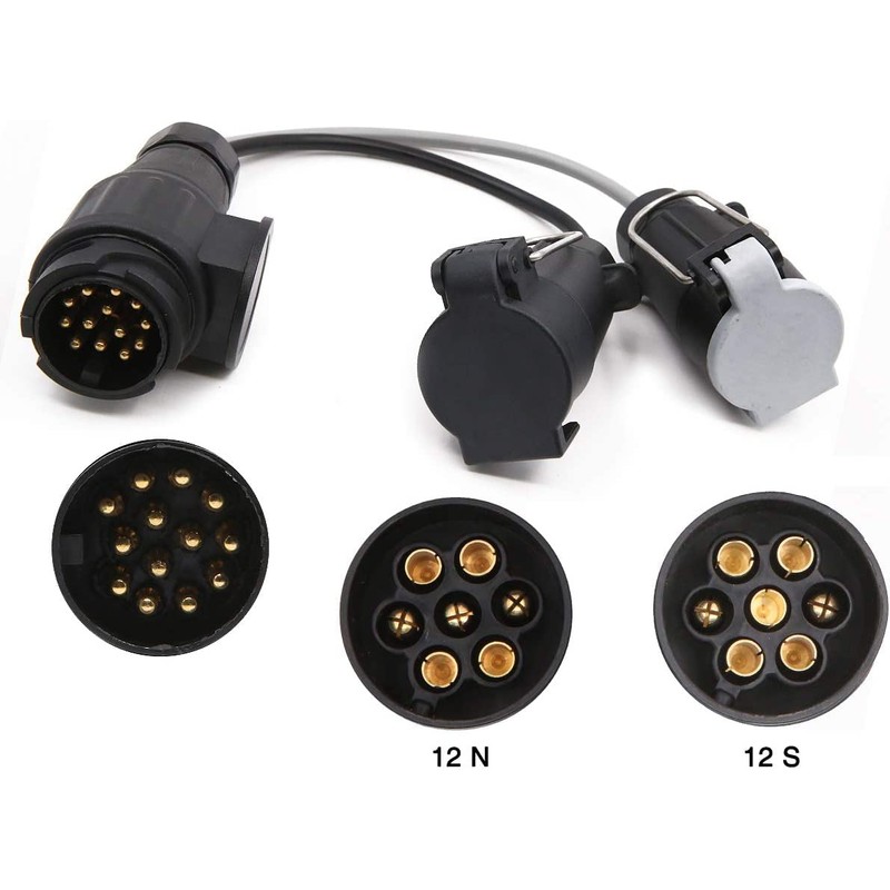 Towing Electrics Adaptor 13 Pin to 12N+12S 7 Pin,Caravan Converter