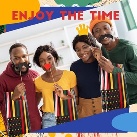 Kolldenn 100 Pcs Juneteenth Plastic Gift Bags Bulk Black Party Favors Bags June 19th Freedom Day Decoration for African Afro Juneteenth Day Party Favor Supplies Decoration