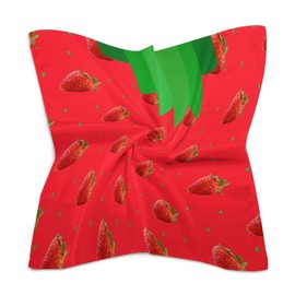 CHNLML Large Square Silk-like Bandana Strawberry Red Hair Satin Head Scarf Handkerchief Gifts for Men Women 25"X 25"