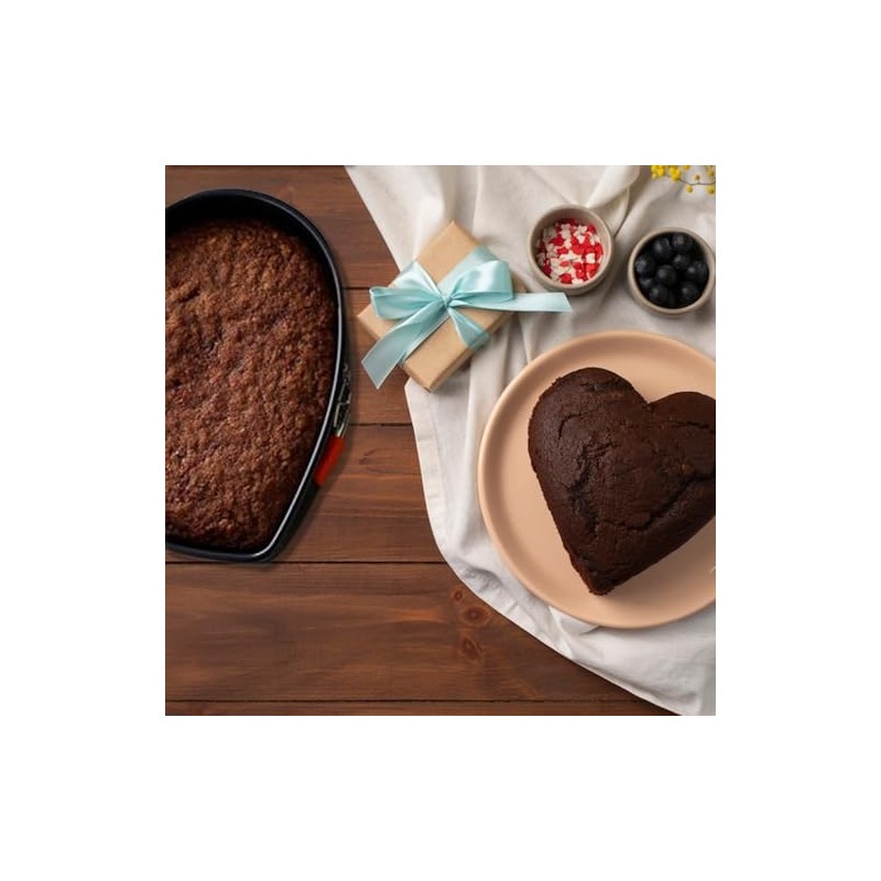 Ibili 826022 - Molde desmontable antiadherente Corazón Moka 22 cm