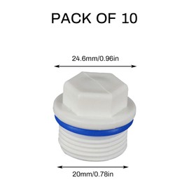 Blind Plug Water Pipe Pack of 10 Blind Plugs 1/2 Inch Sealing Cap Sealing Plug Male Thread End Plug Suitable Thread Fitting Heating Drinking Water System PPR