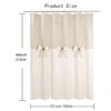 DOSLY IDÉES Farmhouse Linen Shower Curtain,Bowknot,Cotton Blend Fabric,Pleated Beige Stripe,Country