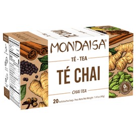 MONDAISA - Chai Tea with exotic spices, black tea, cardamom, ginger, cinammon and clove (Pack of 4), 20 teabags of 1,41oz (each one), KOSHER CERTIFIED