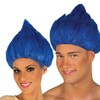 Witzige Troll Perücke für Erwachsene blau - Blau