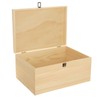 DAJAVE Unfinished Wooden Box-13.7x9.8x6.7 Inch Large Wooden Box with Hinged
