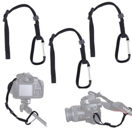 3X Kamera-Haltegurt mit Karabiner - Sichern Sie Ihre DSLR oder Kompaktkamera doppelt - Zuerst an der Kameraöse befestigen - Dann an Kameragurt, Stativ, Einbeinstativ etc. anschließen
