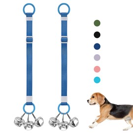 SVD.PET 2 Packs Dog Doorbells to Go Outside for Potty Training, Puppy Dog Bells with Hanging Ring Attachable to Door Knob or Anywhere Near The Door, Height Adjustable, Loud Jingle Bells (Navy Blue)