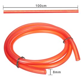 SacJkt Fuel Hose, Petrol Hose, 4 Pieces Premium Rubber Fuel Line Hose for Motorcycle (1 m, Black/Red/Blue/Transparent)