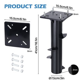 In-ground Umbrella Base/ Inground Umbrella Stand/ Rustproof Steel Umbrella Holder/ Upright Outdoor Umbrella Holder for Offset Cantilever Umbrella Middle Pole Patio Umbrella and Hanging Parasol