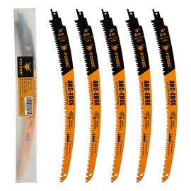 FOXBC 15 Inch Japanese Teeth Reciprocating Saw Blade 6TPI, Arc Edge Wood Pruning Saw Blades Cutting for Tree Trimming, Wood - 5 Pack