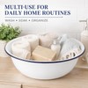 Baluue Enamel Basin 38cm White Enamel Bowl Large Mixing Bowl
