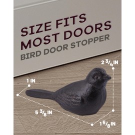 Gardmate 2PCS Vintage Bird Iron Door Stop – Heavy-Duty Rust-Proof Door Holder for Home & Office, Handcrafted Antique Cute Vintage Rustic Door Stop (Brown)