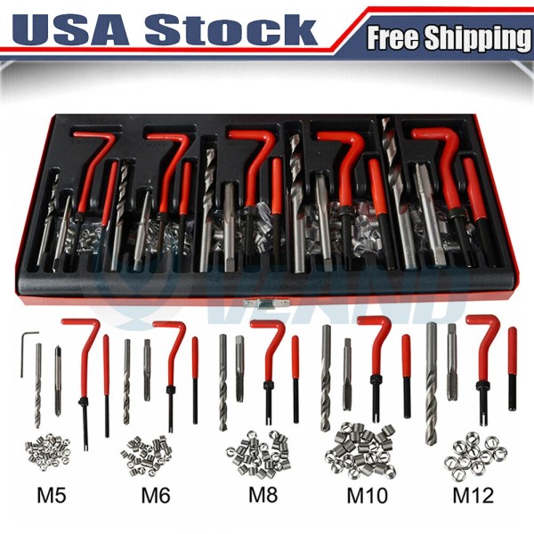 VLAND 131 Pcs Thread Repair Insert Kit Metric M5 M6