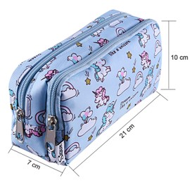 SIQUK Unicorn Pencil Case Pencil Case Large Capacity Pencil Bag Double Zippers Unicorn Pencil Bag for Girls Boys and Adults