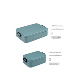 Mepal | Take a Break Duo Pack | Brotdose To Go | Lunchboxen für 2 bis 4 Sandwiches oder 4 bis 8 Brotscheiben | ideal für Meal Prep | Essenbox mit Unterteilung | Nordic red