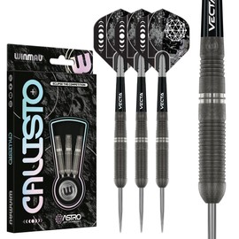 WINMAU Darts Callisto 26g 90% Professional Tungsten Steel Tip Darts Set with Dart Flights and Dart Shafts (Stems)