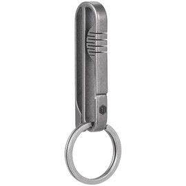 [KeyUnity] KM03 Keychain, Titanium Belt, Carabiner, Keychain, Key Ring, Belt Clip, Titanium Key, Simple, Lightweight, Waterproof, Corrosion Resistant, Silver, Gift (Weight: 0.4 oz (11 g), Silver
