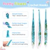 Coopay Crochet Hooks, Ergonomic Crochet Hook with Floral Plastic Grips,