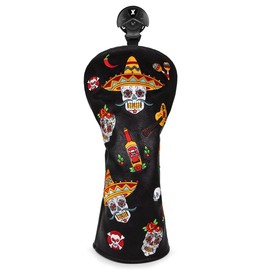 Golf Headcover Popular Driver Cover for Fairway Wood Utility Hybrid Mallet Putter Cover Premium Embroidery Sugar Skull (1 Piece)