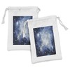 Ambesonne Constellation Fabric Pouch Set of 2, Blue Galaxies in