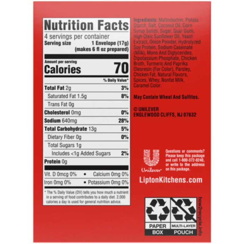 Lipton Cup-A-Soup, Cream of Chicken 4 pack (Pack of 4)