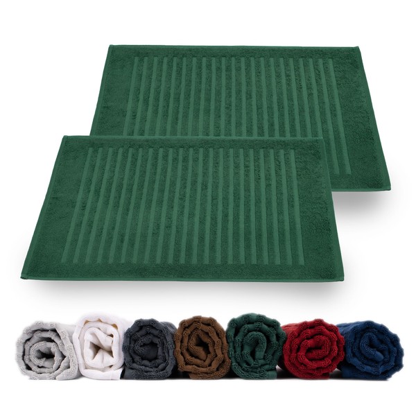 Rinsl Shower Mat, Bath Mat Set, 100% Cotton Terry Towelling,