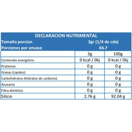 Wildmountain, Silicio Orgánico Suplemento Alimenticio Vegano Sin Azúcar 200gr