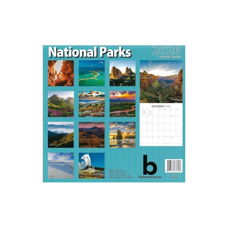 2026 National Parks Full Size Wall Calendar for Planning, Scheduling,