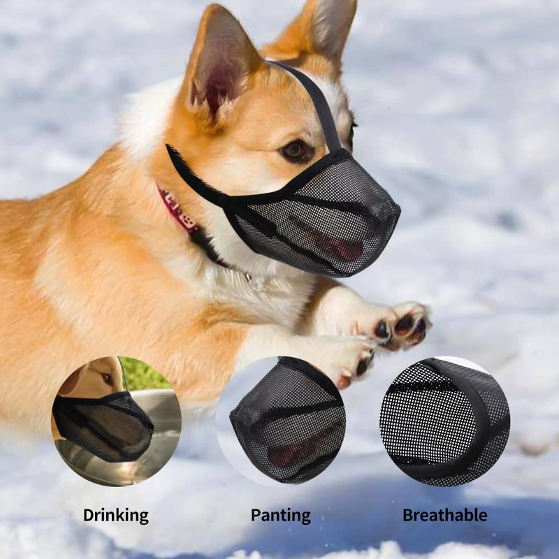 Miavers Dog Muzzle, Soft Mesh Covered Muzzles for Small, Medium,
