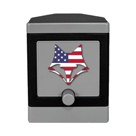 Desert Fox DJ-10 Wireless Golf Speaker - Bluetooth Speaker Built Specifically for Golf - Magnetic Attachment to Golf Cart (Gray w/US Flag)